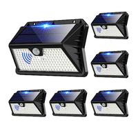 Luces Solares led Exterior Jardin, 【6Paquete】185 LED/3 Modos, 2200mAH Focos IP65 Impermeables con Sensor de Movimiento para Garaje, Calle, Patio