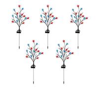 Luces solares para exteriores - 8-Mode Flag Lighting, 5,91 x 27,56 pulgadas LED Landscape Stakes with Sensor, Waterproof Yard Lamps, Garden Path Decor, Solar Walkway Lights for Enhancing Curb Appeal