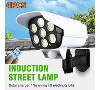 Luces solares para exteriores con Sensor de movimiento, reflectores con control remoto, señuelo simulado inalámbrico, cámara de seguridad falsa para jardín