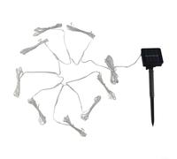 Luces solares para sombrilla de 104 luces LED para patio, 8 costillas, sombrilla de jardín, IP67, impermeable, 8 modos, blanco cálido (blanco cálido)
