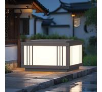 Luces solares para tapas de postes Luces de pilar de columna para exteriores Luminaria de poste de lámpara Iluminación de paisaje LED con energía solar Carcasa de aluminio impermeable Linternas de