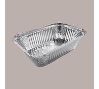 Lucgel Srl Envase Rectangular Aluminio 100 Piezas 2 Porciones R45L 202x137H50 Contital para Entrega de Alimentos