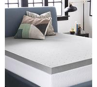 LUCID Cubrecolchón de Espuma viscoelástica de carbón de bambú de 7,5 cm, carbón Activado, Transpirable, Cama Doble (135 x 190 cm)