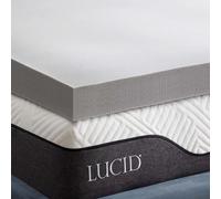 LUCID Sobrecolchon viscoelastico 100x200 cm | Con partículas de Carbón de Bambú | Grosor 10 cm |Topper para colchon