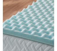 LUCID Sobrecolchón viscoelástico de 5 cm con partículas de gel; cubrecolchón ondulado, Topper 160x200 cm