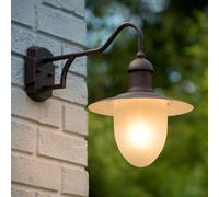 Lucide Aplique de exterior Aruba, Ø 25 cm, marrón óxido