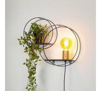 Lucide Aplique de pared Circle, negro, 38 cm, E27