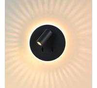 Lucide Aplique de pared LED Bentjer 2 fuentes de luz negro EC:EPREL:859927