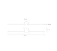 Lucide Aplique de pared LED Mizar, 90 cm, negro, IP44 EC:EPREL:868251