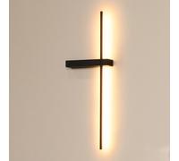 Lucide Aplique de pared LED Segin, altura 60 cm, 6W, negro, aluminio EC:EPREL:866656