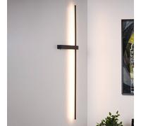 Lucide Aplique de pared LED Segin, altura 90 cm, 10W, negro, aluminio EC:EPREL:866711