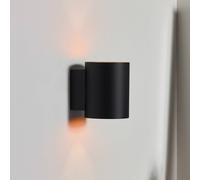 Lucide Aplique de pared Xera, negro, Ø 8 cm, up/downlight, aluminio