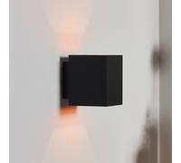 Lucide Aplique de pared Xera, negro, 10 cm, up/downlight, aluminio