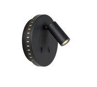 Lucide Aplique de pared LED Bentjer 2 fuentes de luz negro EC:EPREL:859927