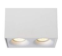 Lucide Bentoo-LED Foco de techo, regulable, bombilla GU10, 2 x 4,5 W, 3000 K, blanco, aluminio, Blanco, GU10 4.5W 230V