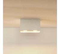 Lucide Bodi downlight de techo, angular, blanco, GU10, 2 luces, aluminio