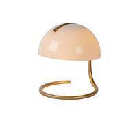 Lucide Lámpara de mesa retro Cato, vidrio, blanco
