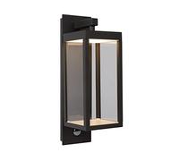 Lucide CLAIRETTE - Lámpara de pared Dentro/Fuera - LED - 1x13W 3000K - IP54 - Sensor movimiento & día/noche - Antracita Antracita