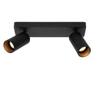 Lucide Foco de techo Clubs, 2 luces, negro