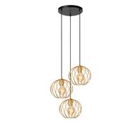 Lucide DANZA - Lámpara colgante - Ø 50 cm - 3xE27 - Oro mate / Latón Oro mate / Latón