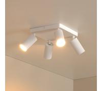 Lucide Downlight Clubs, blanco, 4 luces, GU10, aluminio