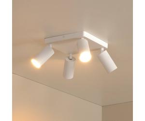 Lucide Downlight Clubs, blanco, 4 luces, GU10, aluminio