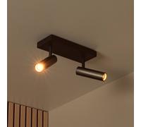 Lucide Downlight Grado, longitud 25 cm, gris, metal, 2 luces.