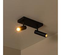 Lucide Downlight Grado, longitud 25 cm, negro, metal, 2 luces.