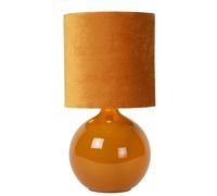 Lucide Lámpara de mesa Esterad, ocre, Ø 24 cm, altura 47 cm, cristal