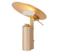 Lucide FITS – Lámpara de mesa – Diámetro 20 cm – LED – 1x7 W, 3000 K – Dorado mate / Latón | Premium