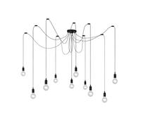 LUCIDE FIX - Lámpara colgante - 10xE27 - Adecuado para dobles alturas y techos altos - Negro
