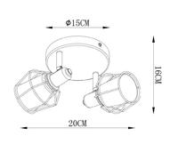 Lucide Foco de techo Nila, 2 luces