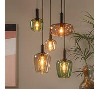 Lucide Ilona lámpara colgante, cristal, multicolor, Ø 45 cm, 5 luces