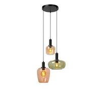 Lucide Ilona lámpara colgante, cristal, multicolor, Ø 30 cm, 3 luces