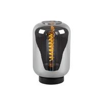LUCIDE JOANET - Lámpara de mesa - Ø 22 cm - 1xE27 - Ahumado