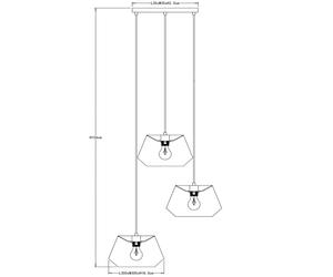 Lucide Lámpara colgante Jessica, 3 luces, negra, Ø 30 cm, algodón