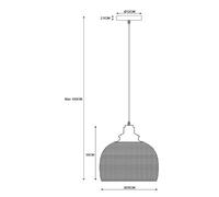 Lucide Lámpara colgante Mesh, 1 luz, negra, Ø 28 cm
