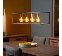 Lucide Lámpara colgante Ruben con marco, 4 luces