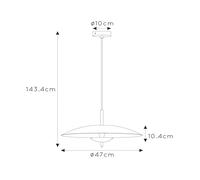 Lucide Lámpara colgante Vulcan LED, negro/oro, Ø 47 cm, atenuable EC:EPREL:1858141