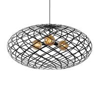 Lucide Lámpara colgante Wolfram pantalla oval 100cm negro