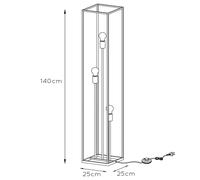Lucide Lámpara de pie Arthur con estructura de metal, 3 luces