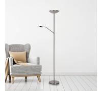 Lucide Lámpara de pie LED ZENITH, cromada, 2 luces. Altura: 180 cm. Metal atenuable EC:EPREL:941844