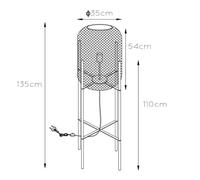 Lucide Lámpara de pie Mesh con cuatro patas, dorada