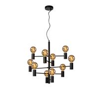 Lucide LEANNE - Lámpara colgante - Ø 65 cm - 10xE27 - Negro Negro