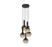 Lucide MARIUS - Lámpara colgante - Ø 55 cm - 5xE27 - Negro Negro
