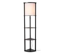 Lucide Lámpara de pie Menno, negra, algodón, 162,3 cm, E27