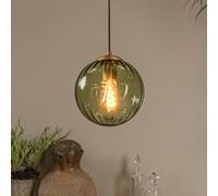 Lucide Monsaraz lámpara colgante, verde, Ø 25 cm, cristal, 1 luz