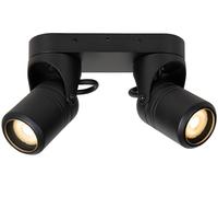 LUCIDE NIORT - Foco de techo Dentro/Fuera - 2xGU10 - IP44 - Negro