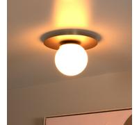 Lucide Plafón Tricia, dorado, Ø 25 cm, cristal, 1 luz, E27