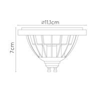 Lucide Reflectora LED GU10 12W 3000K dim to warm negro EC:EPREL:781893